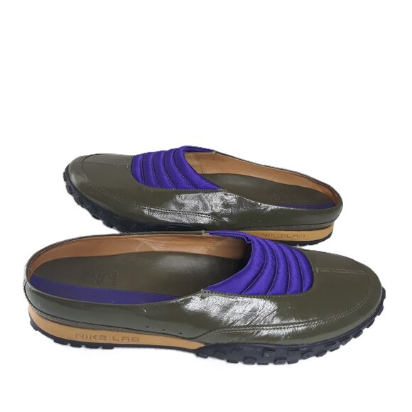 Nike Lab G-Series Patent Leather Sneaker Mule 9.5 Preppy Sporty Athleisure - Picture 1 of 12